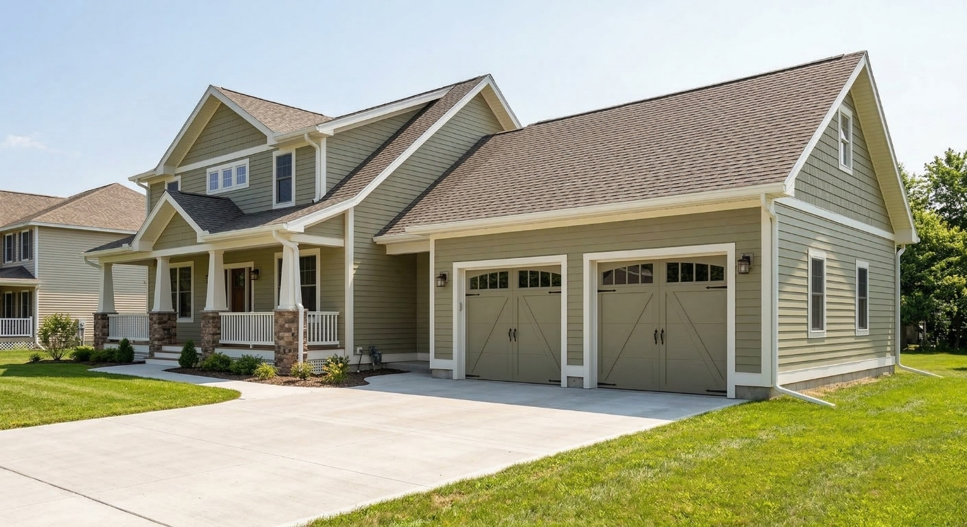 Attached custom garage addition matching the existing home in Syracuse, NY