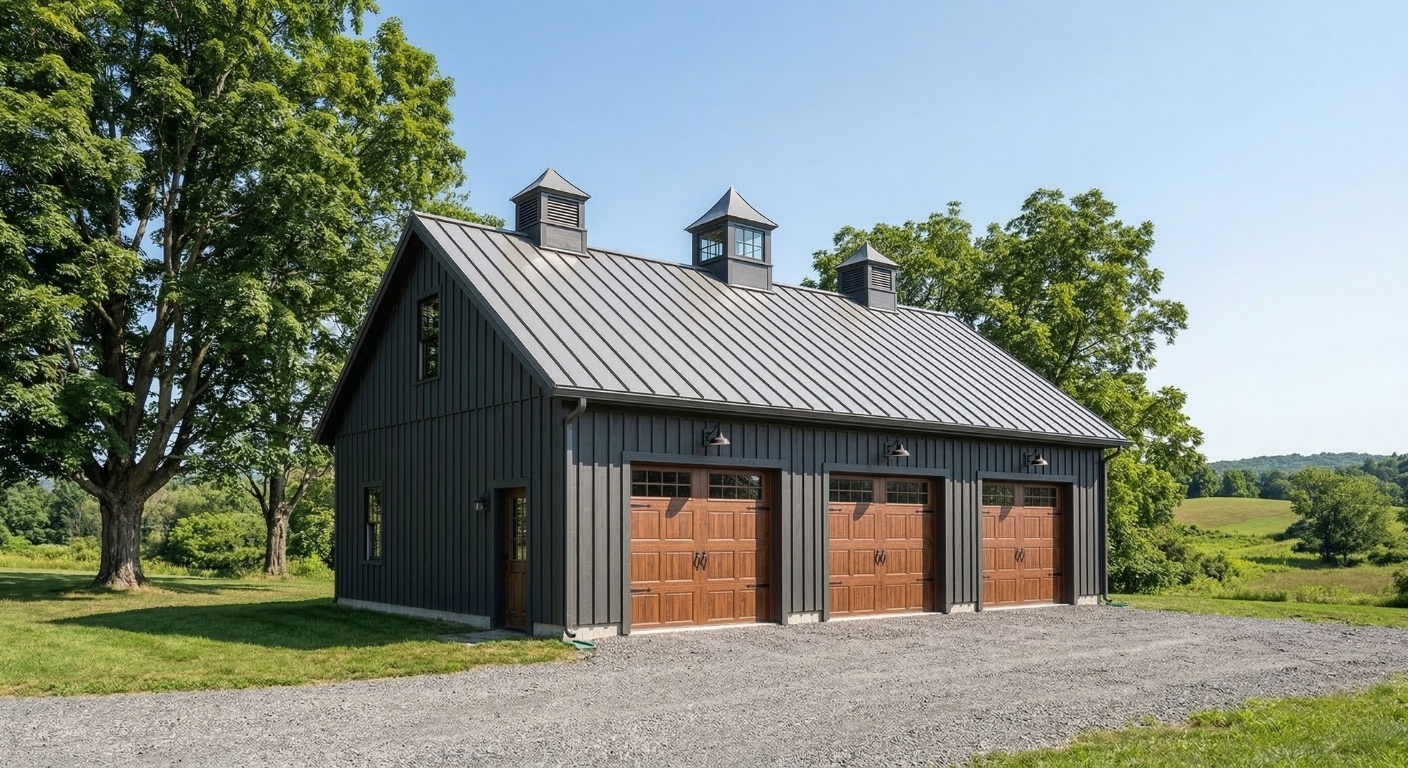 Newly constructed detached custom garage by WeBuild CNY in Auburn, NY