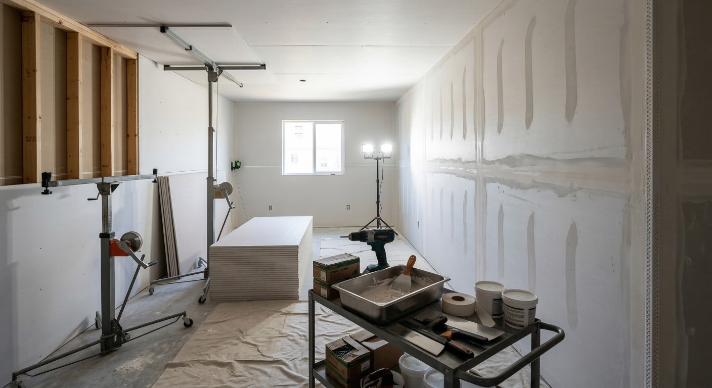 Professional drywall installation, taping, and mudding services