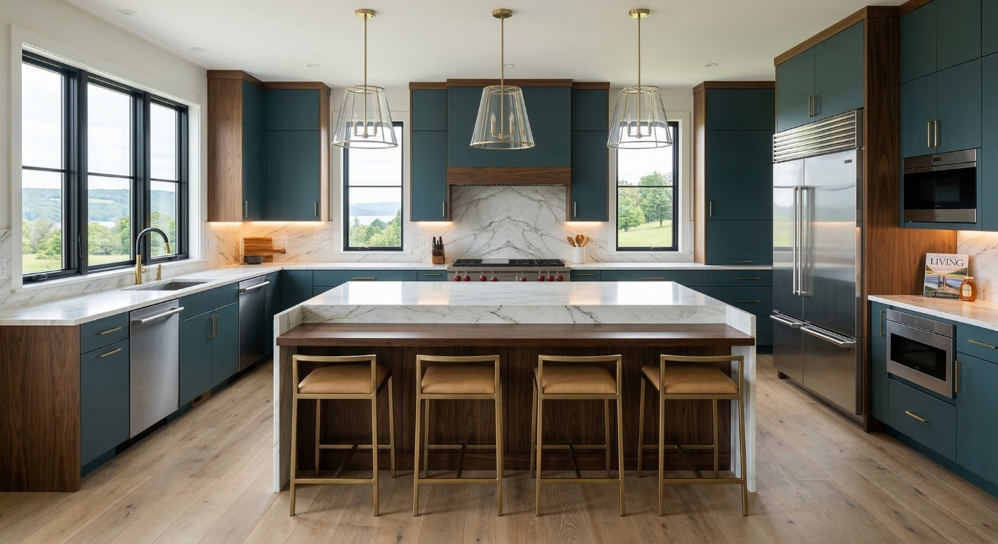 A modern luxury kitchen remodel completed by WeBuild CNY in Auburn NY