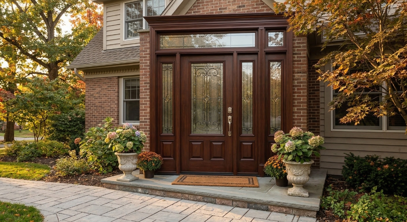 Secure and beautiful exterior front entry door installation in Auburn NY
