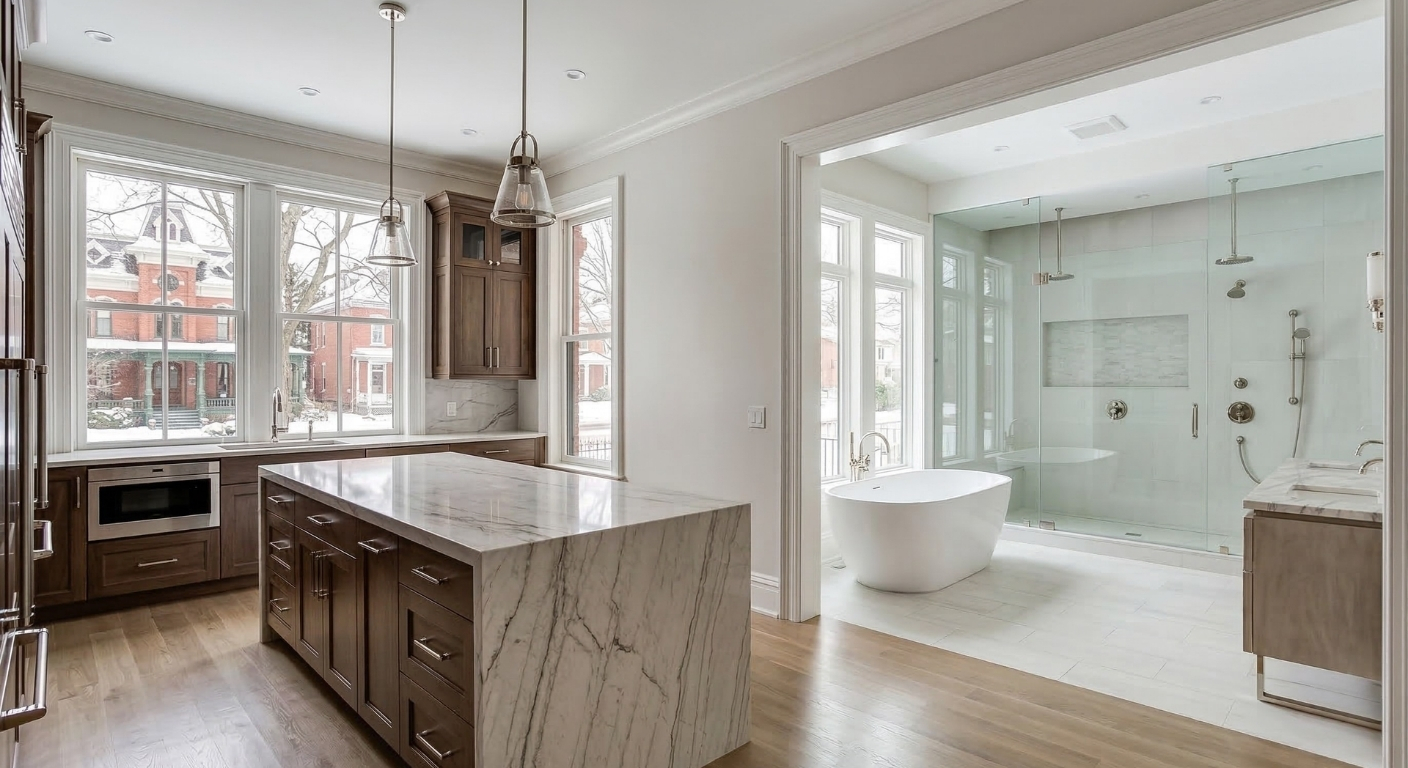 Luxury kitchen and bathroom interior remodel in Seneca Falls NY