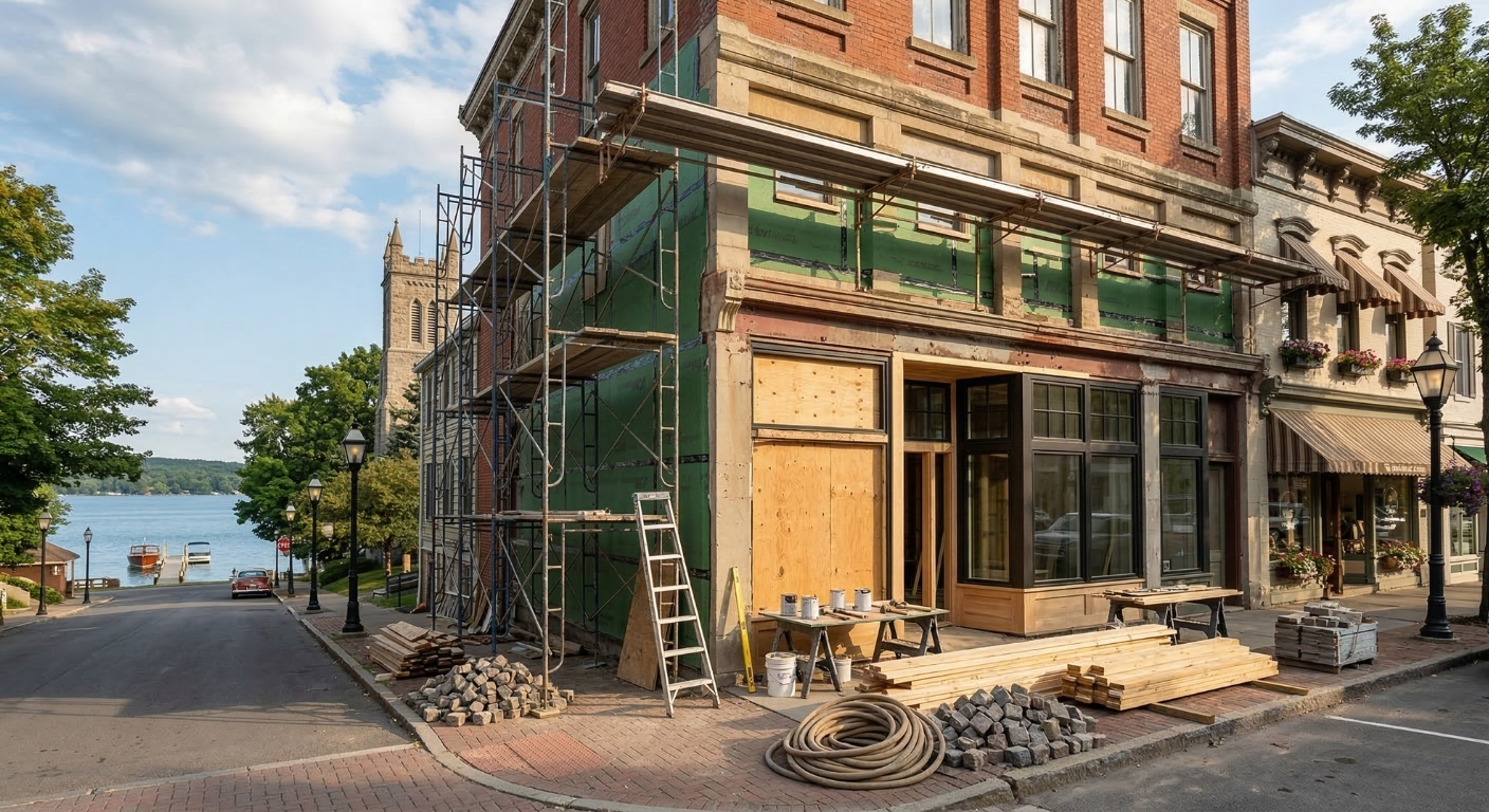 Commercial storefront renovation in the Village of Skaneateles, NY