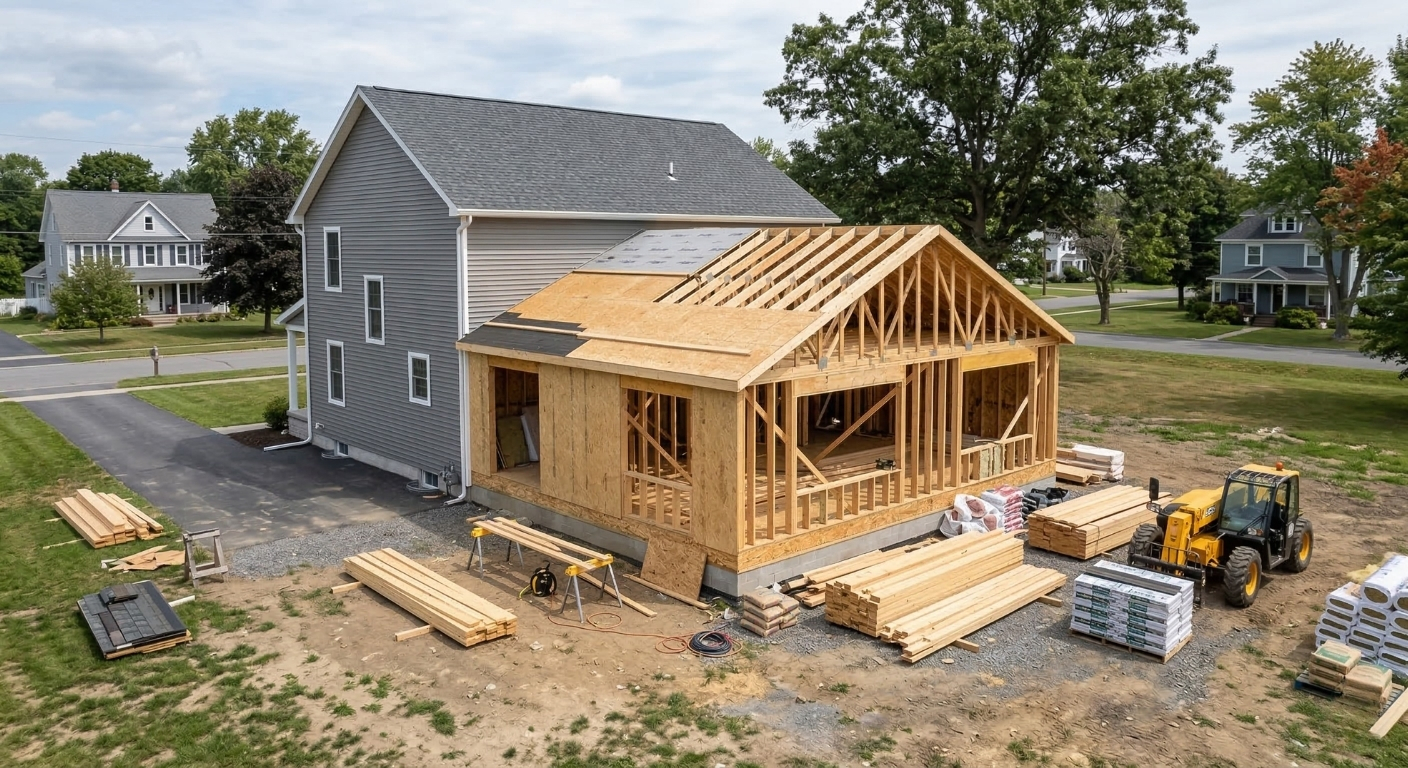 New residential home addition construction in Waterloo NY