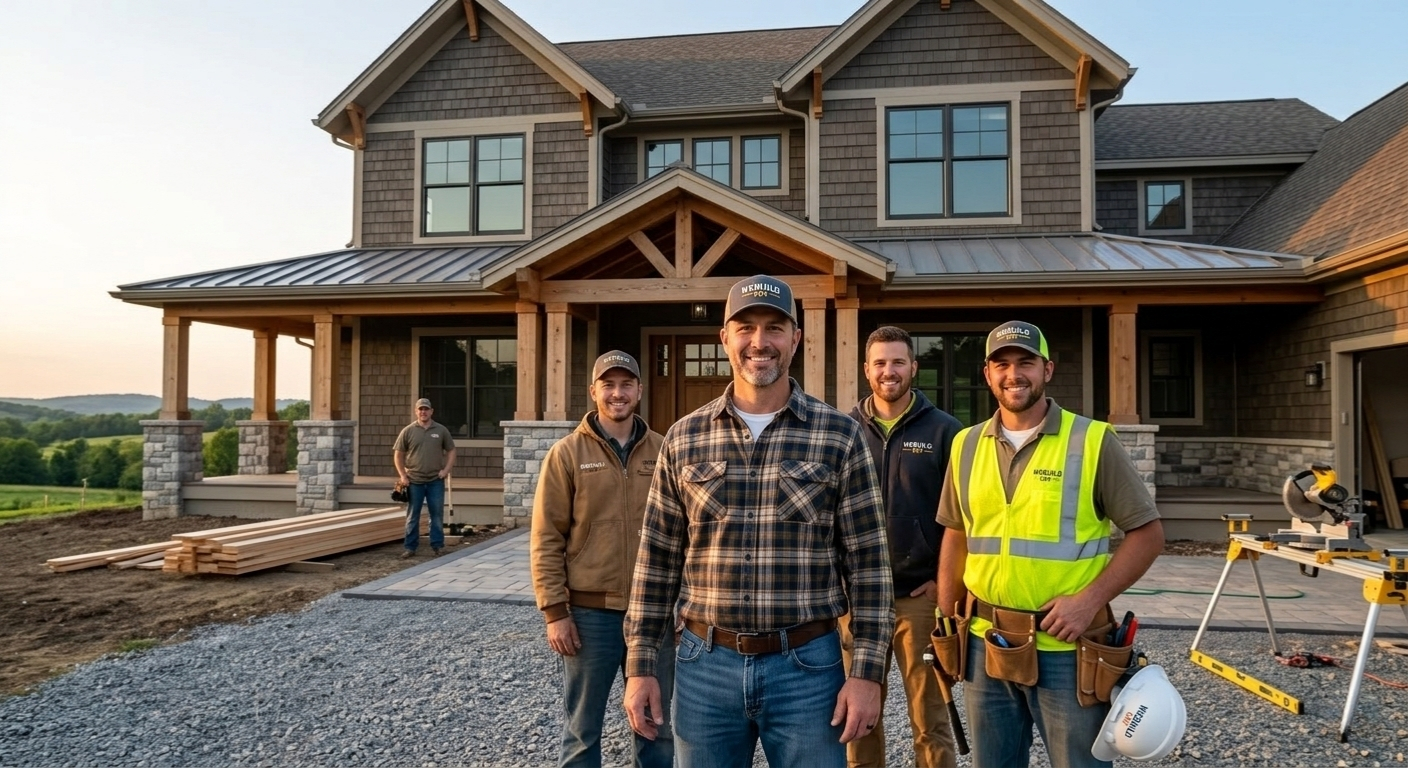 The WeBuild CNY contracting team standing together in Auburn NY